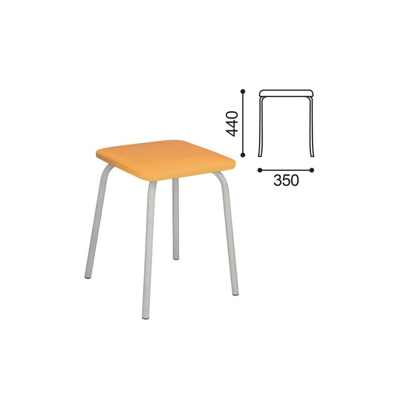 Табурет РС01-03, серебристый каркас, песочный кожзам, РС.01/03-523-05 главное фото